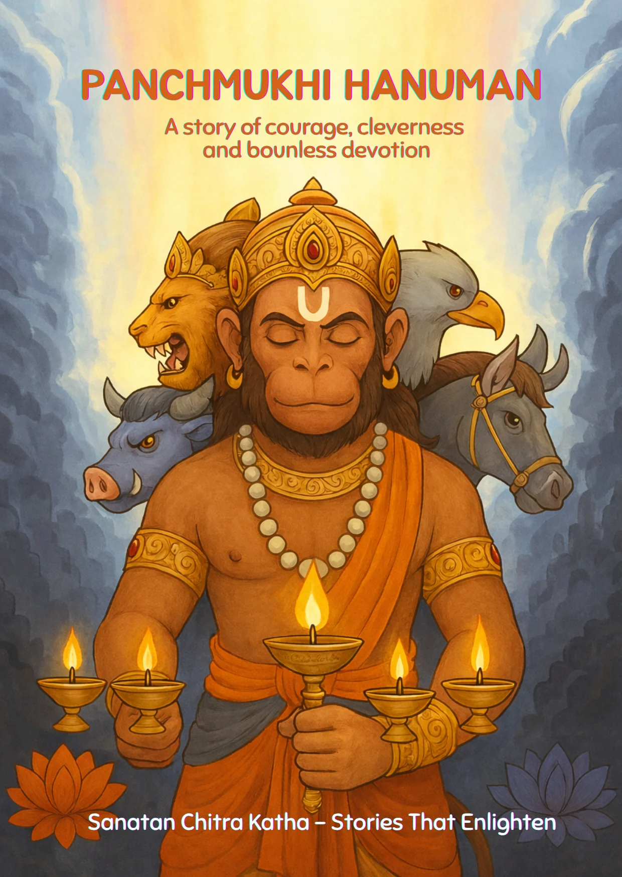 Panchmukhi Hanuman illustrated children's storybook cover